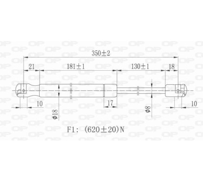 Molla A Gas destro/Sinistro Portellone posteriore (Mod. Sw) (620N L.350MM) per Alfa Romeo 156 (932) AA0809065 - 64-AA0809065