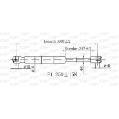 Molla A Gas destro/Sinistro Cofano (250N L.600MM) per Alfa Romeo 159 (939), Brera e Spider AA0909005 - 64-AA0909005 -