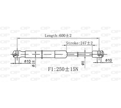 Molla A Gas destro/Sinistro Cofano (250N L.600MM) per Alfa Romeo 159 (939), Brera e Spider AA0909005 - 64-AA0909005 -
