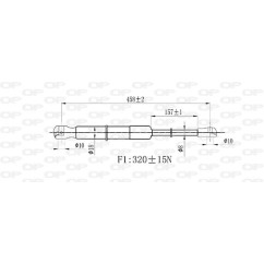Molla A Gas destro/Sinistro Portellone posteriore (320N L.465MM) per Alfa Romeo Mito AA2109055 - 64-AA2109055 - 64-AA2109055