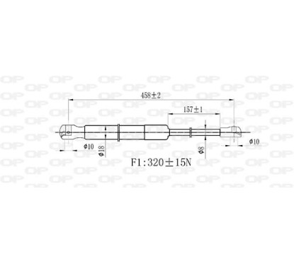 Molla A Gas destro/Sinistro Portellone posteriore (320N L.465MM) per Alfa Romeo Mito AA2109055 - 64-AA2109055 - 64-AA2109055
