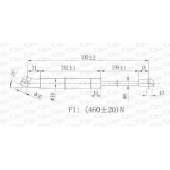 Molla A Gas destro/Sinistro Portellone posteriore (470N L.500MM) per Audi A3 (8L1) e A4 (8D2_B5) AD0169055 - 64-AD0169055 -