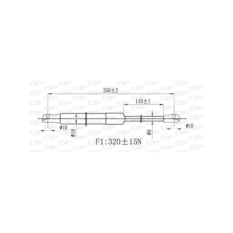 Molla A Gas destro/Sinistro Portellone posteriore (320N L.349MM) per Bmw 3 (E46) e 3 (E46) Coupe-Cabrio BM0189055