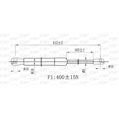 Molla A Gas destro/Sinistro Portellone posteriore (400N L.411MM) per Bmw 1 (E87) e 1 (E87N) BM1209055 - 64-BM1209055 -
