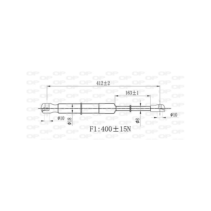 Molla A Gas destro/Sinistro Portellone posteriore (400N L.411MM) per Bmw 1 (E87) e 1 (E87N) BM1209055