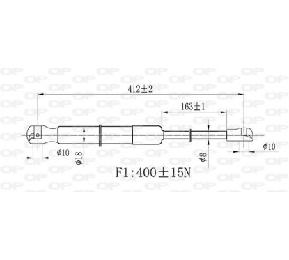 Molla A Gas destro/Sinistro Portellone posteriore (400N L.411MM) per Bmw 1 (E87) e 1 (E87N) BM1209055 - 64-BM1209055 -