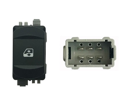 Interruttore Porta anteriore destro C/Comfort (6 Pin) per Renault Megane RNI76009 - 31-RNI76009 - 31-RNI76009