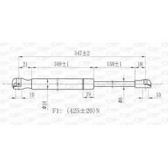 Molla A Gas Portellone posteriore destro/Sinistro per Citroen C4 CI4249055