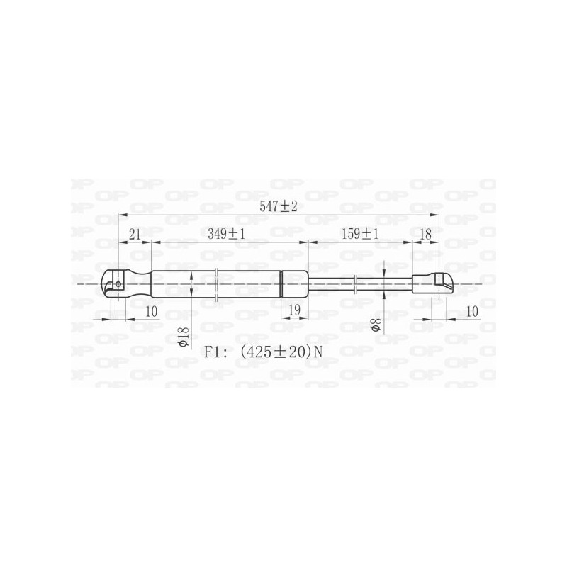 Molla A Gas Portellone posteriore destro/Sinistro per Citroen C4 CI4249055