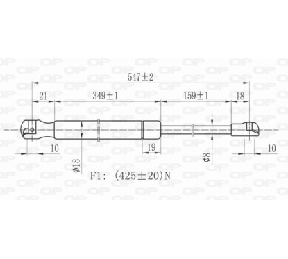 Molla A Gas Portellone posteriore destro/Sinistro per Citroen C4 CI4249055 - 64-CI4249055 - 64-CI4249055