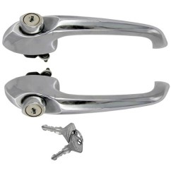 Coppia Maniglie Esterne Anteriori destro o sinistro Cromate (Serratura + Chiave) per Fiat 500 AL8017B - 31-AL8017B -