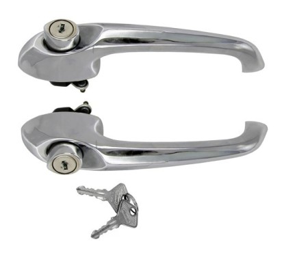 Coppia Maniglie Esterne Anteriori destro o sinistro Cromate (Serratura + Chiave) per Fiat 500 AL8017B - 31-AL8017B -