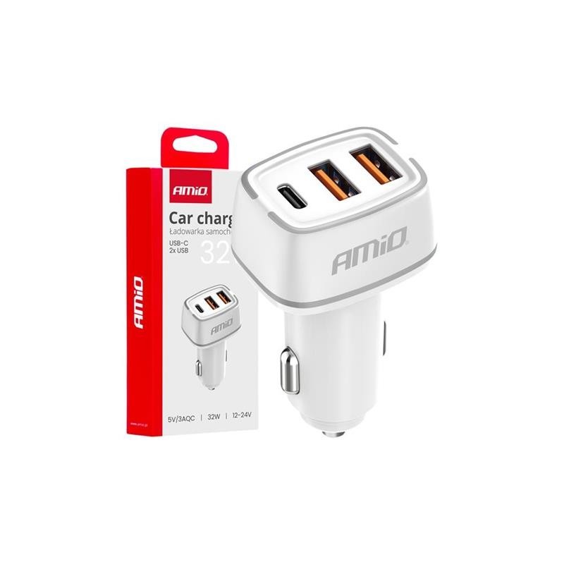 Car Charger 2X Usb-A + Usb-C 32W 12/24V - 03890