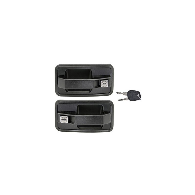 Coppia Maniglie Esterne anteriore destro+Sinistro Nera (Con Mostrina) (Con Serratura e Chiave) per Fiat Ducato AL80352