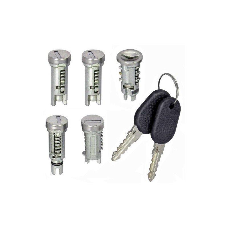 Kit Cilindretti Maniglia anteriore destro+Sinistro+Baule+Avviamento+Tappo Carburante (Con per Fiat Cinquecento (170) AL85200