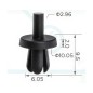 Rivetto A Pressione (Paraurti, Parafango, Sottoporta) - Nero, Plastica (Conf. 11PZ) 3348