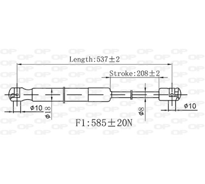 Molla A Gas destro/Sinistro Portellone posteriore (585N L.537MM) per Ford Mondeo FD1129055 - 64-FD1129055 - 64-FD1129055