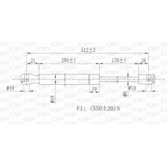 Molla A Gas destro/Sinistro Portellone posteriore (Mod. -02/01) (550N L.512MM) per Ford Focus FD4209055 - 64-FD4209055 -
