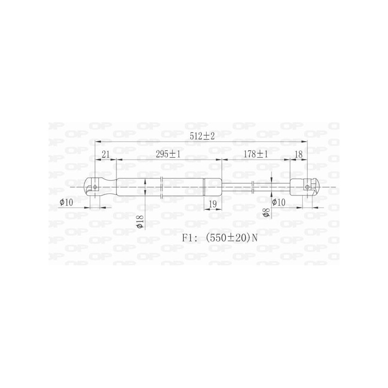 Molla A Gas destro/Sinistro Portellone posteriore (Mod. -02/01) (550N L.512MM) per Ford Focus FD4209055