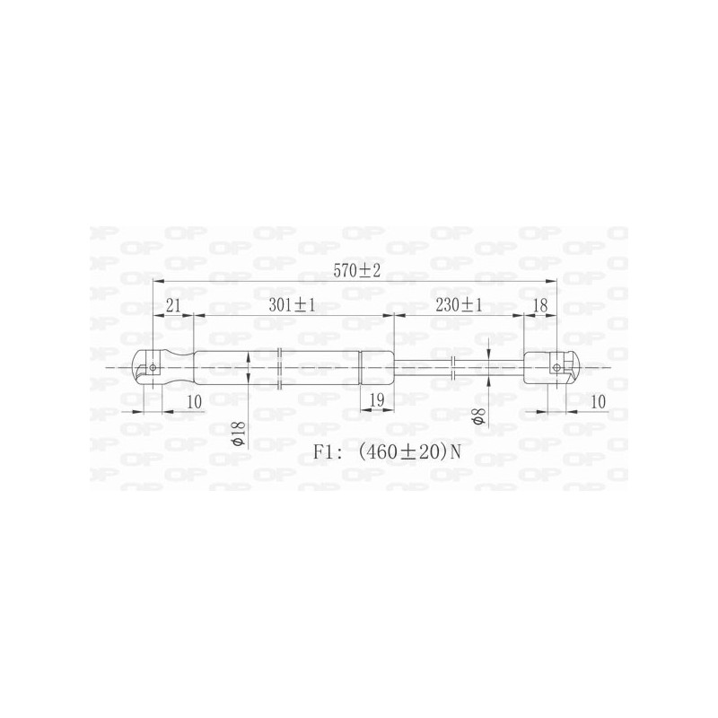 Molla A Gas destro/Sinistro Portellone posteriore (460N L.570MM) per Bmw X1 (E84), Ford C-Max e Focus FD7179055