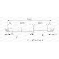 Molla A Gas Portellone posteriore destro/Sinistro per Land Rover Freelander e Opel Meriva GSR6027.00