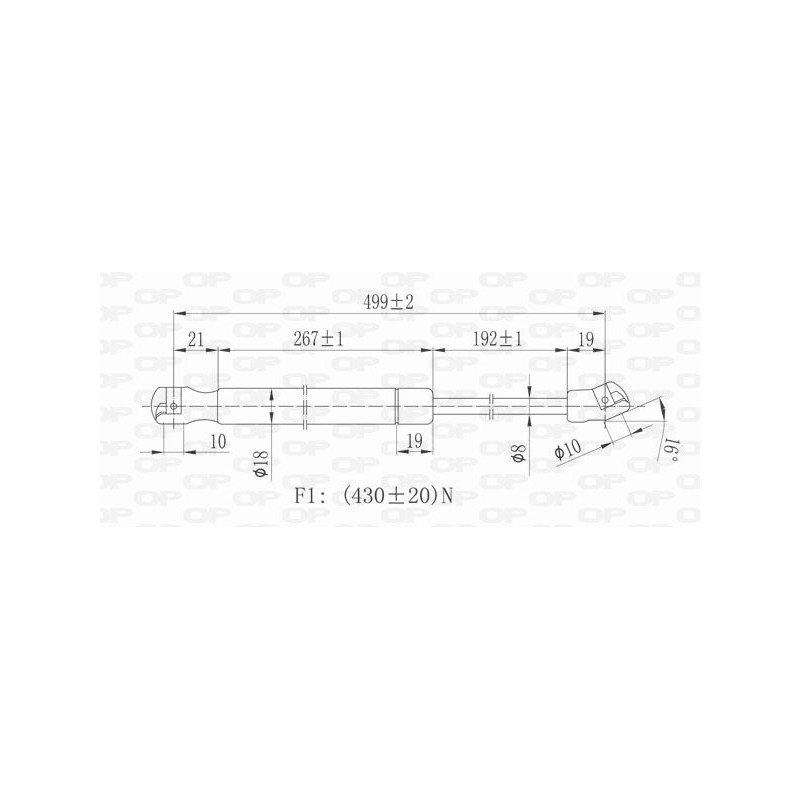 Molla A Gas Portellone posteriore destro/Sinistro per Mercedes Classe A (W169) GSR6038.00