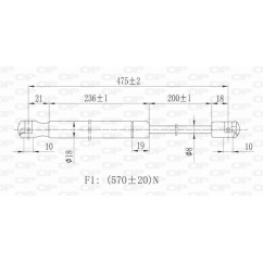 Molla A Gas Portellone posteriore destro/Sinistro per Opel Astra H GSR6077.00 - 80-GSR6077.00 - 80-GSR6077.00