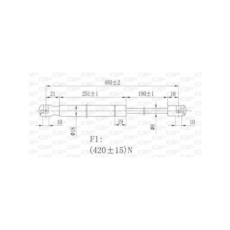 Molla A Gas Portellone posteriore destro/Sinistro per Lancia Ypsilon GSR6082.00