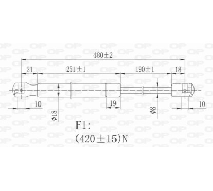 Molla A Gas Portellone posteriore destro/Sinistro per Lancia Ypsilon GSR6082.00 - 80-GSR6082.00 - 80-GSR6082.00
