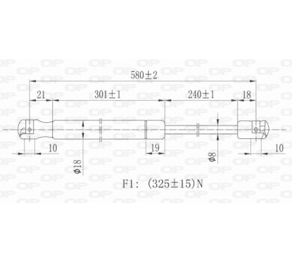 Molla A Gas Portellone posteriore destro/Sinistro per Ford Fiesta (MK4) GSR6103.00 - 80-GSR6103.00 - 80-GSR6103.00