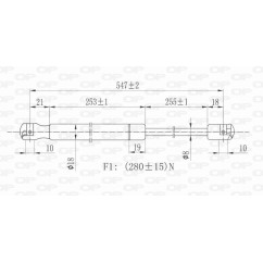 Molla A Gas Portellone posteriore destro/Sinistro per Nissan Micra (K11) GSR6143.00