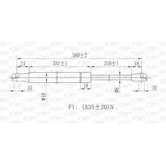 Molla A Gas Portellone posteriore destro/Sinistro per Peugeot 206 GSR6174.00 - 80-GSR6174.00 - 80-GSR6174.00