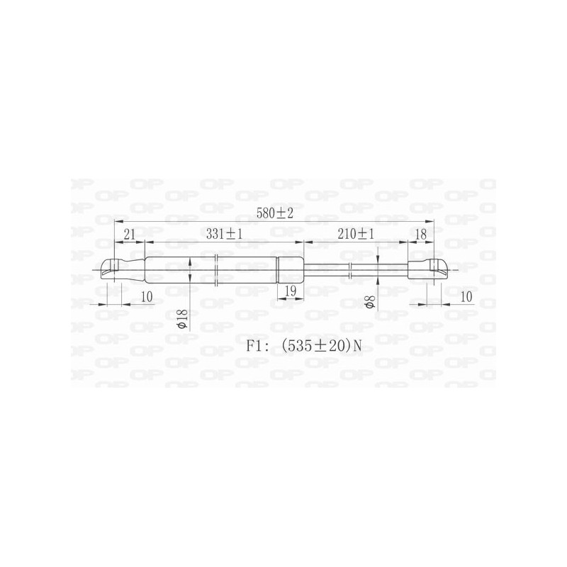Molla A Gas Portellone posteriore destro/Sinistro per Peugeot 206 GSR6174.00