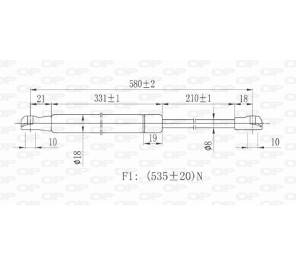 Molla A Gas Portellone posteriore destro/Sinistro per Peugeot 206 GSR6174.00 - 80-GSR6174.00 - 80-GSR6174.00