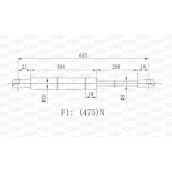 Molla A Gas Cofano anteriore destro/Sinistro per Opel Agila e Suzuki Wagon R+ GSR6428.00 - 80-GSR6428.00 - 80-GSR6428.00