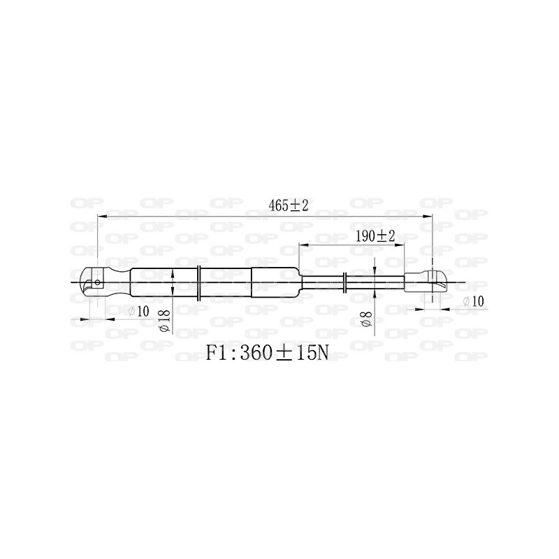 Molla A Gas Portellone posteriore destro/Sinistro per Hyundai I10 GSR6532.00