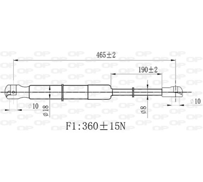 Molla A Gas Portellone posteriore destro/Sinistro per Hyundai I10 GSR6532.00 - 80-GSR6532.00 - 80-GSR6532.00