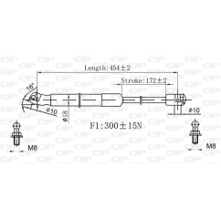 Molla A Gas Cofano anteriore destro/Sinistro per Toyota Landcruiser (FJ100) e Landcruiser Prado (FJ120) GSR6537.00