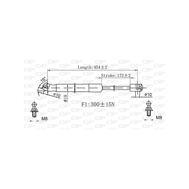 Molla A Gas Cofano anteriore destro/Sinistro per Toyota Landcruiser (FJ100) e Landcruiser Prado (FJ120) GSR6537.00