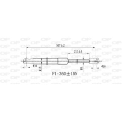Molla A Gas destro/Sinistro Portellone posteriore (360N L.507MM) per Fiat Bravo (198) FT1389055