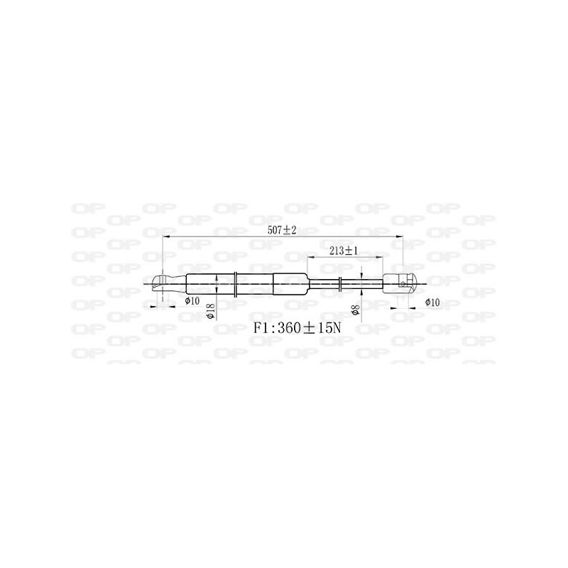Molla A Gas destro/Sinistro Portellone posteriore (360N L.507MM) per Fiat Bravo (198) FT1389055