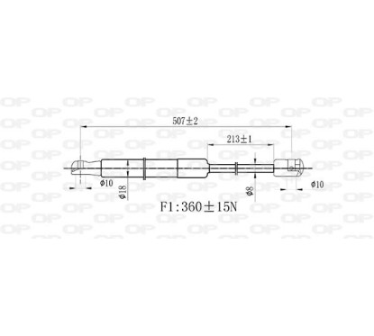 Molla A Gas destro/Sinistro Portellone posteriore (360N L.507MM) per Fiat Bravo (198) FT1389055 - 64-FT1389055 - 64-FT1389055