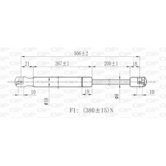 Molla A Gas destro/Sinistro Portellone posteriore (Mod. 5P.) (380N L.507MM) per Fiat Stilo (192) FT4209065 - 64-FT4209065 -