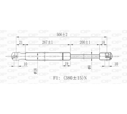 Molla A Gas destro/Sinistro Portellone posteriore (Mod. 5P.) (380N L.507MM) per Fiat Stilo (192) FT4209065 - 64-FT4209065 -