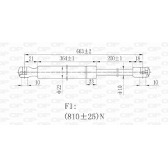 Molla A Gas destro/Sinistro Portellone posteriore (Mod. -08/05) (810N L.603MM) per Fiat Stilo (192) FT4209070