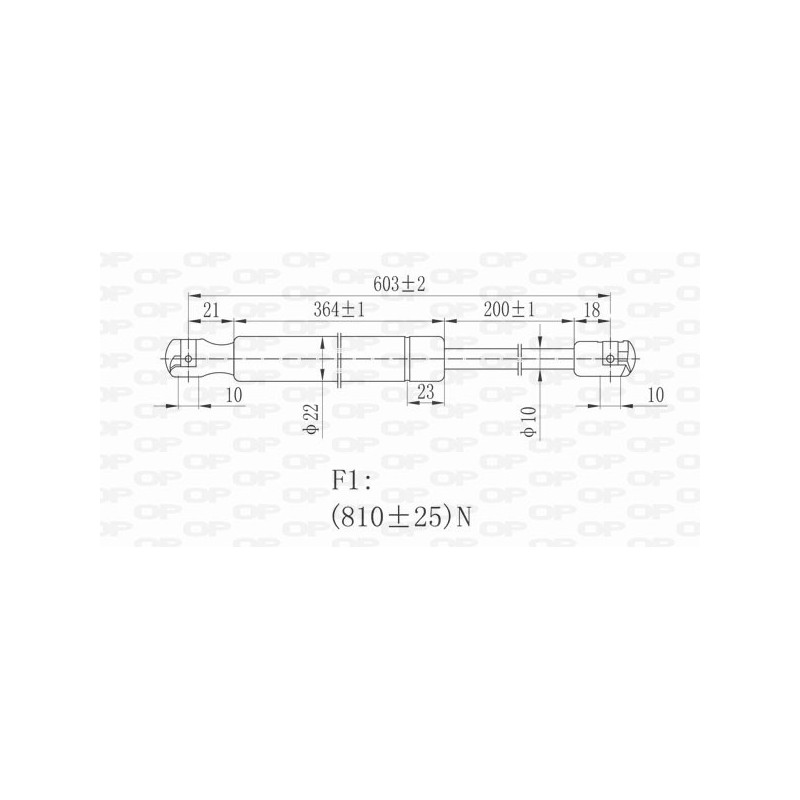 Molla A Gas destro/Sinistro Portellone posteriore (Mod. -08/05) (810N L.603MM) per Fiat Stilo (192) FT4209070