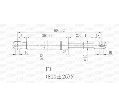 Molla A Gas destro/Sinistro Portellone posteriore (Mod. -08/05) (810N L.603MM) per Fiat Stilo (192) FT4209070 - 64-FT4209070