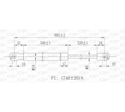 Molla A Gas destro/Sinistro Portellone posteriore (Mod. Sw) (740N L.603MM) per Fiat Stilo (192) FT4209085 - 64-FT4209085 -
