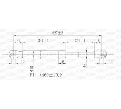 Molla A Gas destro/Sinistro Portellone posteriore (460N L.627MM) per Fiat Croma (194) FT5209055 - 64-FT5209055 - 64-FT5209055