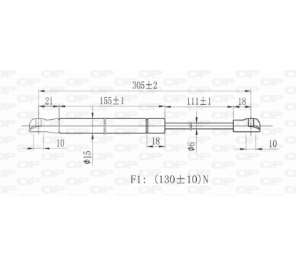 Molla A Gas destro/Sinistro Portellone posteriore (130N L.305MM) per Smart Fortwo ME3029055 - 64-ME3029055 - 64-ME3029055